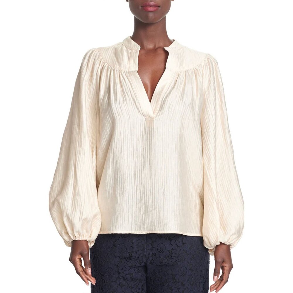 Anthropologie - Corey Lynn Calter | Corinne Blouse | Long-Sleeve | Cream | XS